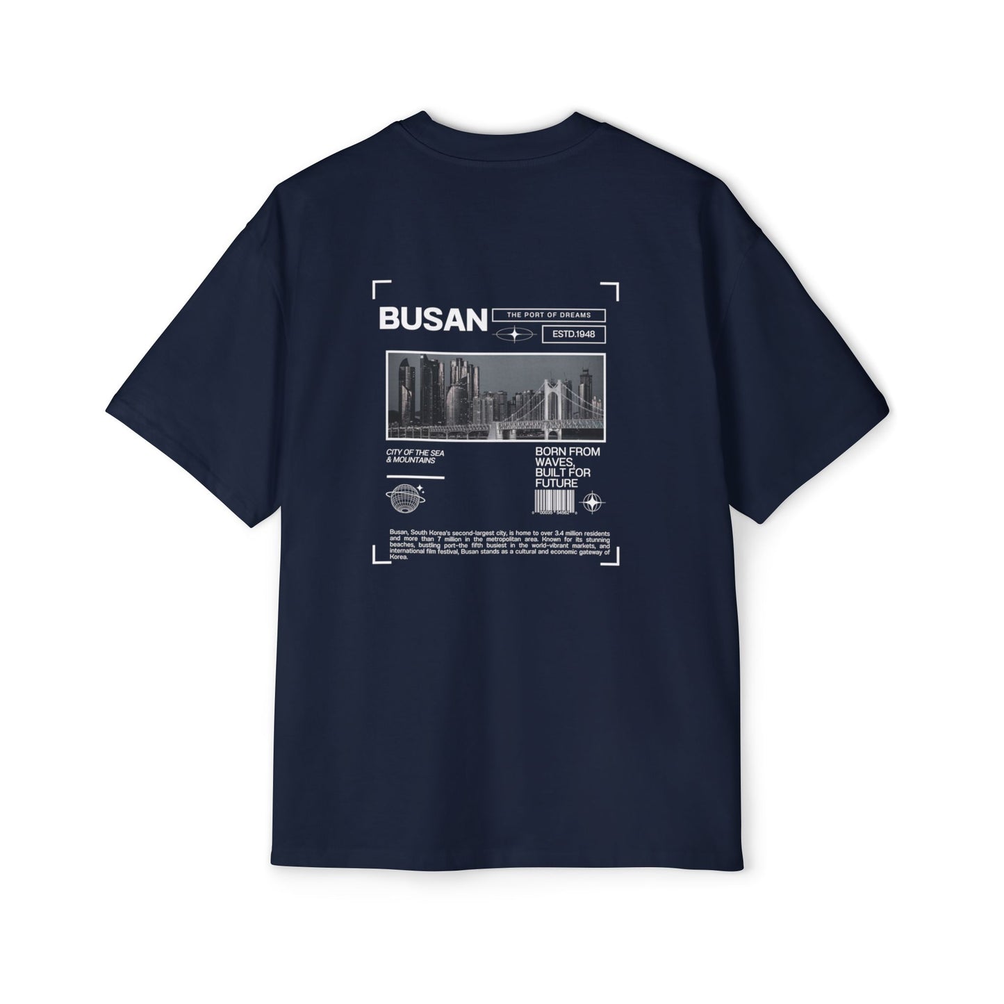 Busan Port City Graphic Oversized Unisex Streetwear T-shirt