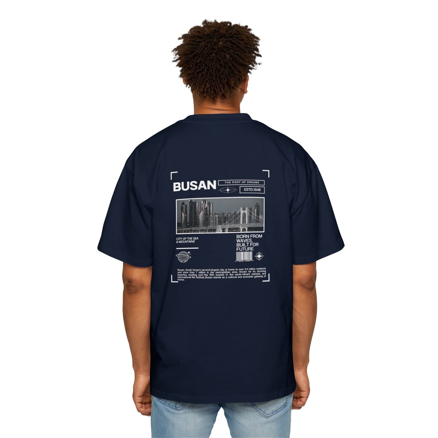 Busan Port City Graphic Oversized Unisex Streetwear T-shirt