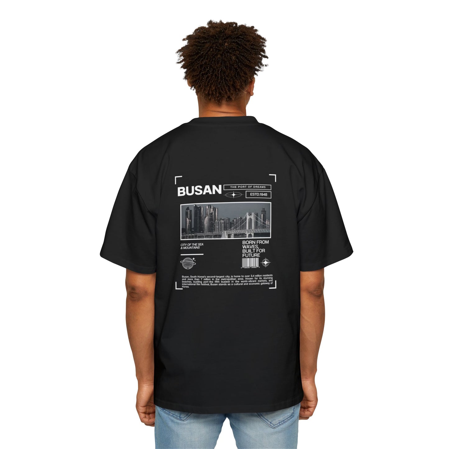 Busan Port City Graphic Oversized Unisex Streetwear T-shirt