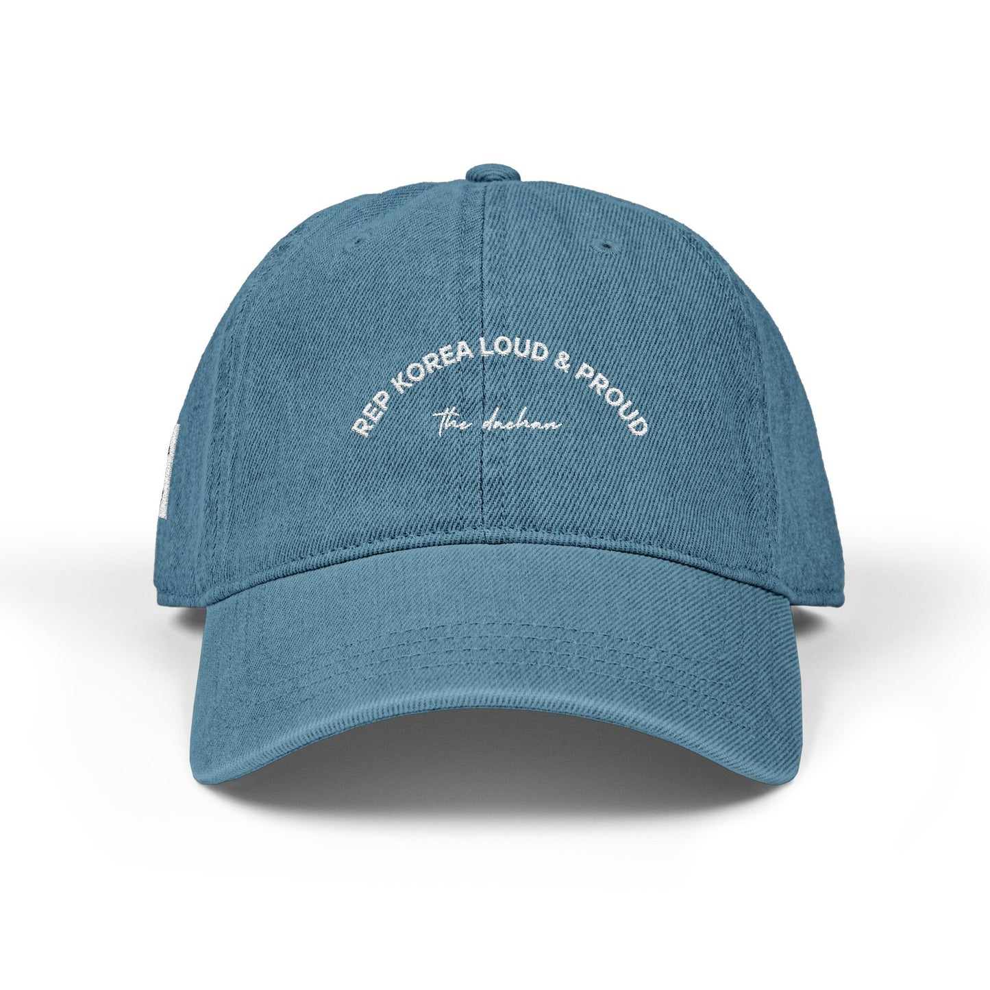 the DAEHAN Embroidered Denim Hat