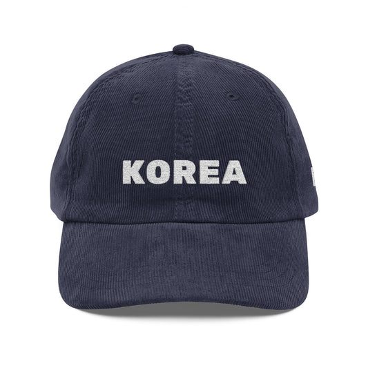 KOREA Vintage Embroidered Corduroy Cap
