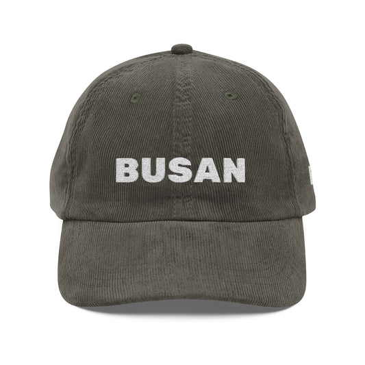 BUSAN Vintage Embroidered Corduroy Cap