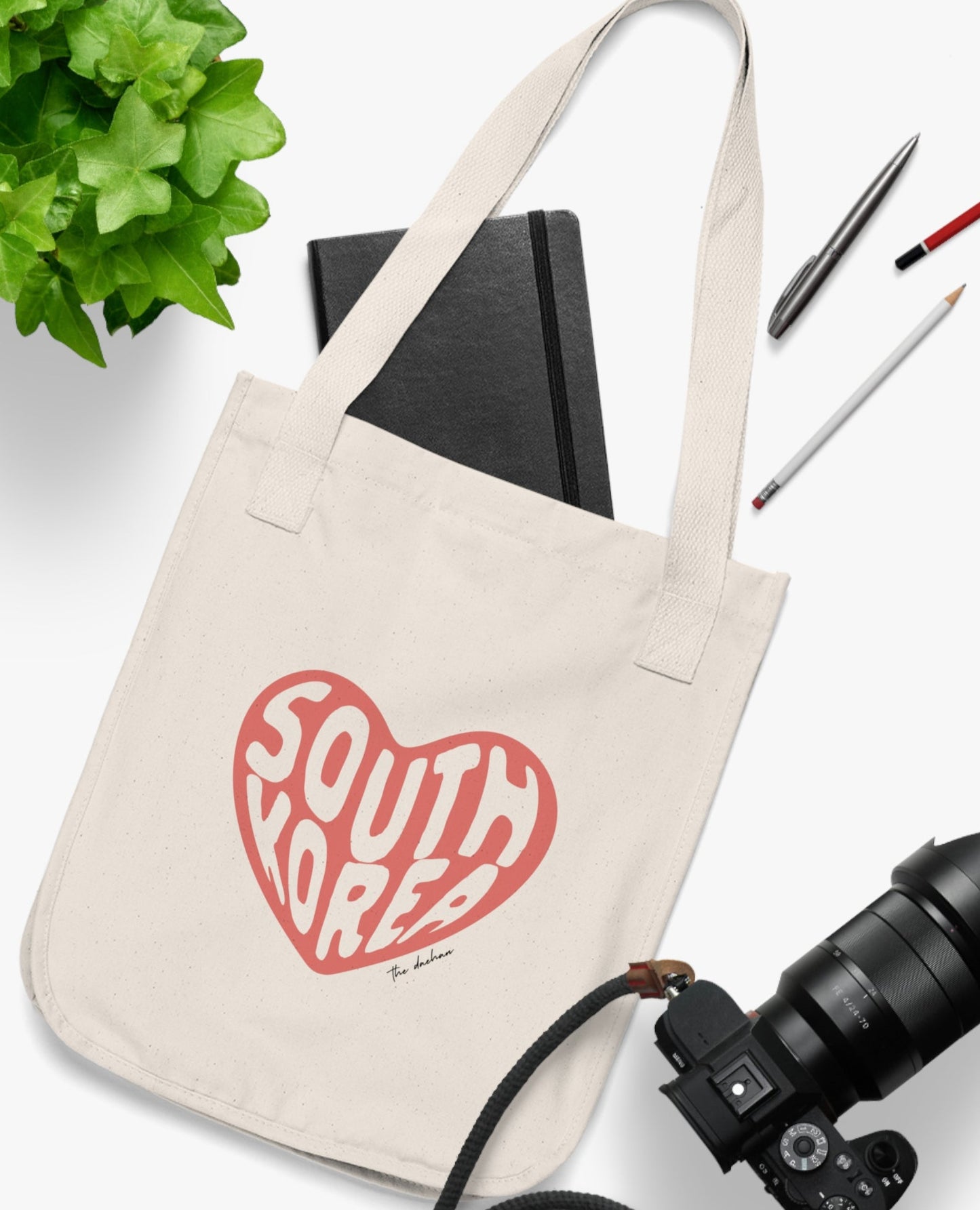 KOREA IN MY HEART PINK Canvas tote bag