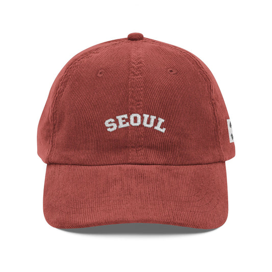 Seoul Vintage Embroidered Corduroy Cap