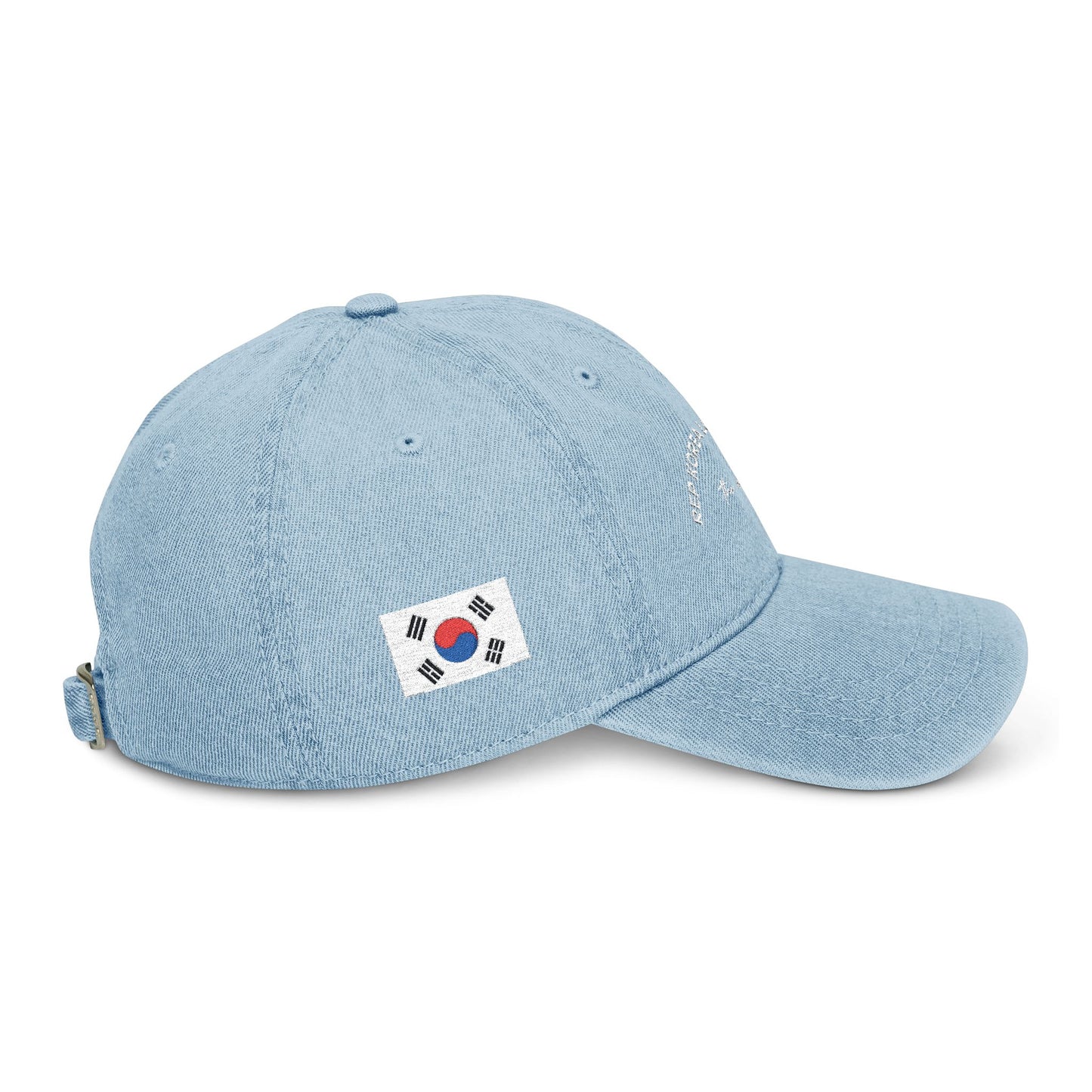 the DAEHAN Embroidered Denim Hat