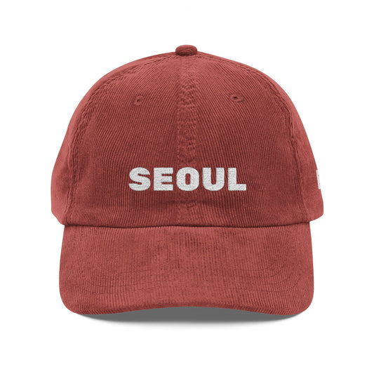 SEOUL Vintage Embroidered Corduroy Cap